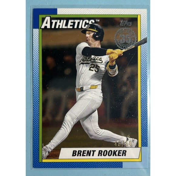 2025 Topps Series 2  35th Anniv. #90B2-8  A's Brent Rooker, Ser#40/50 - Picture 1 of 3